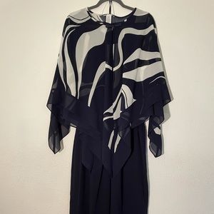 Matching 3 piece set: dress pants, tank, & poncho